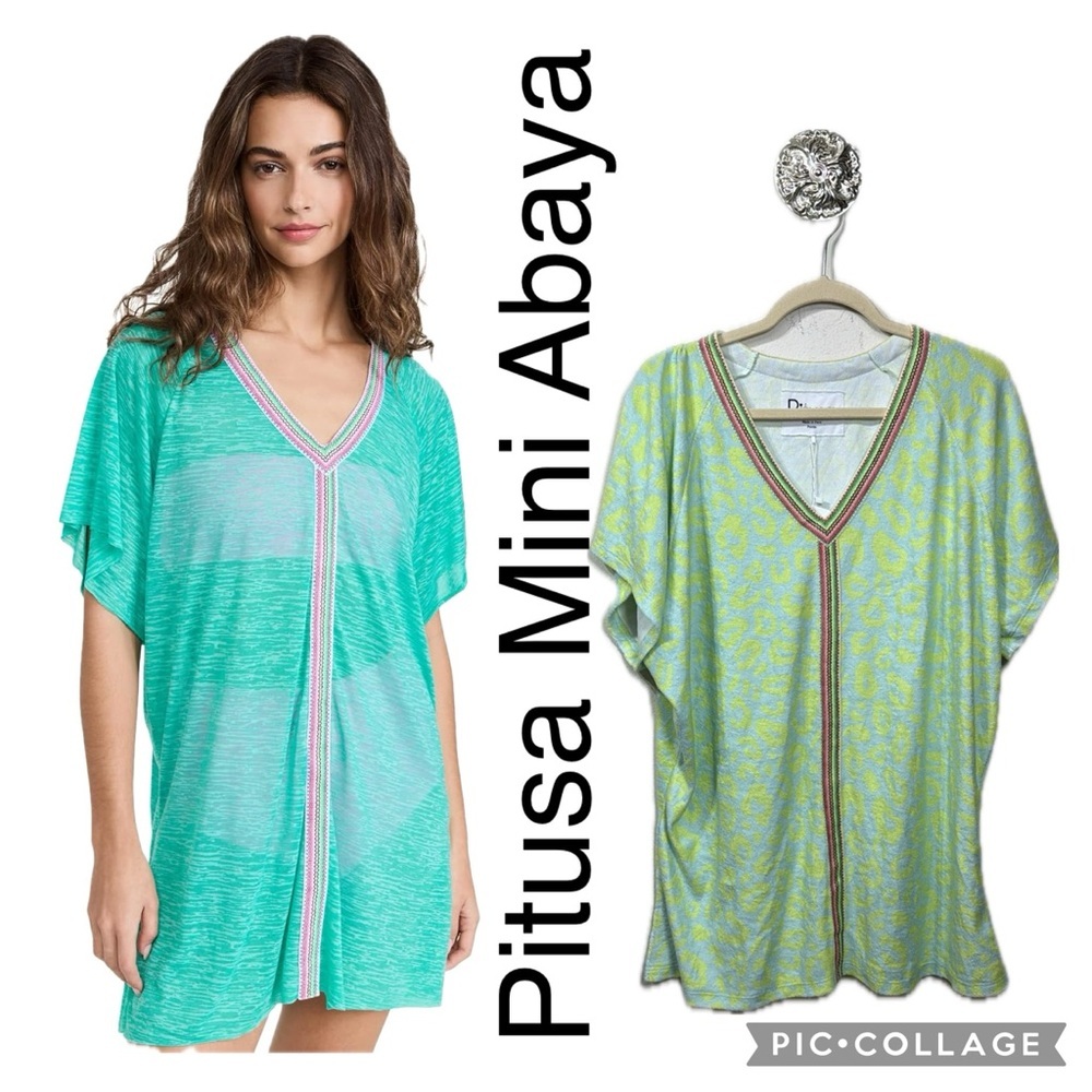 (R) Pitusa Mini Abaya, for the beach Dress - lemon green, towel type, one size